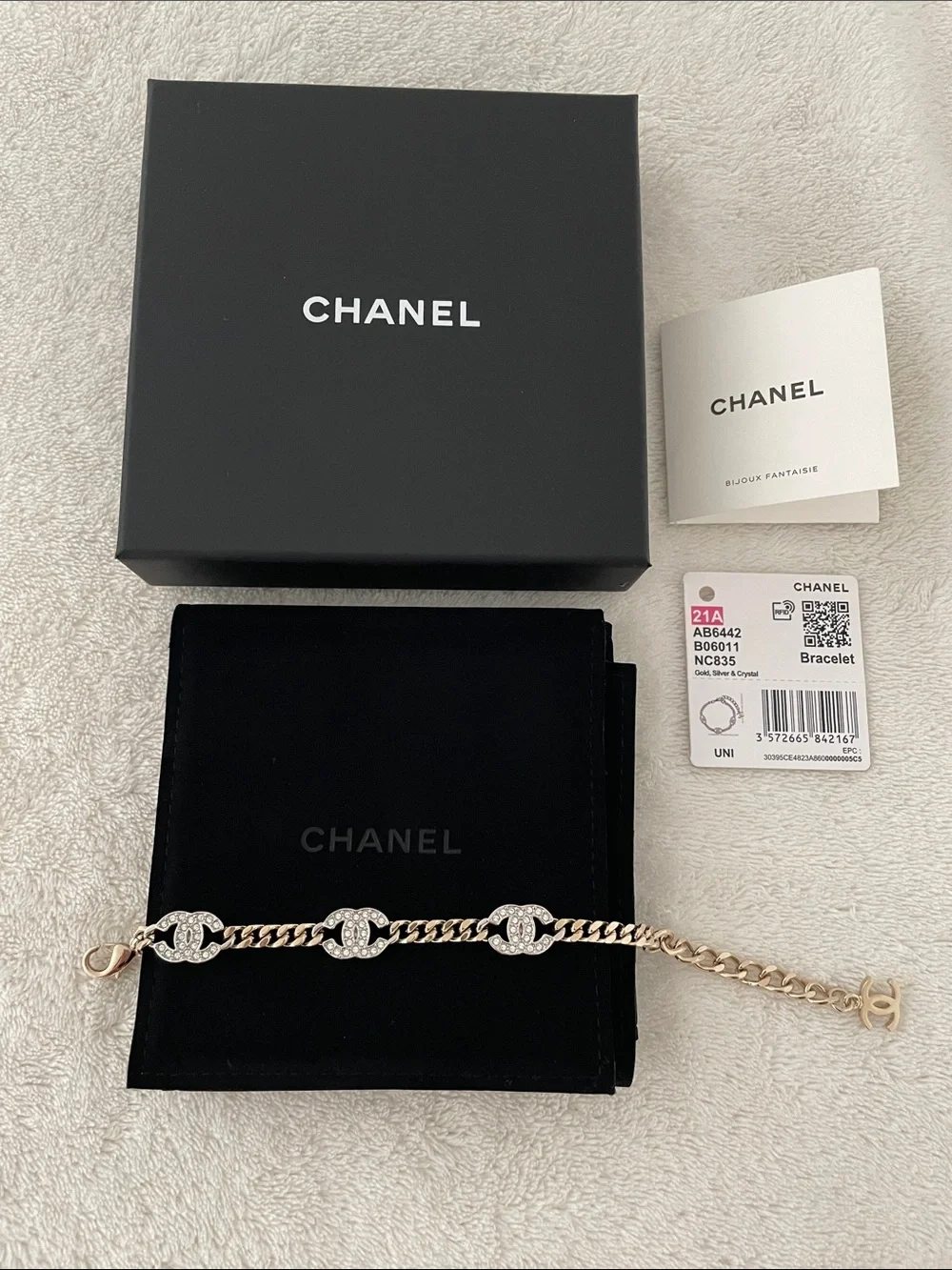 Chanel strass crystal CC bracelet